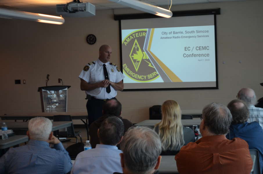 Deputy Fire Chief Jeff Weber of the City of Barrie giving his presentation