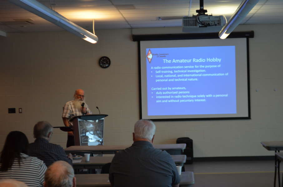 Al, representative from Radio Amateurs of Canada, reminds everyone that even though amateur radio operators can be very professional in assisting during an emergency, they are dedicated volunteer hams