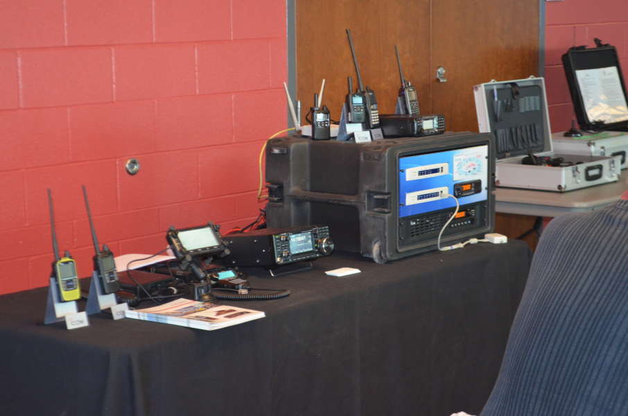A display of products from Icom